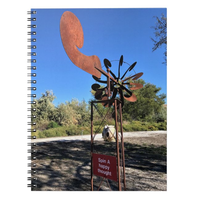 Cuaderno Girar un pensamiento feliz, un Rótulo gracioso (Frente)
