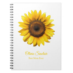 Cuaderno Girasol Amarillo Día de la Madre Personalizado