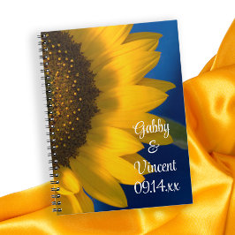 Cuaderno Girasol amarillo en Boda azul