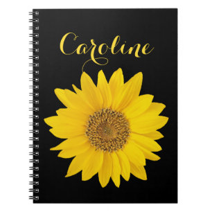 Cuaderno Girasol con bloc de notas de nombre personalizado