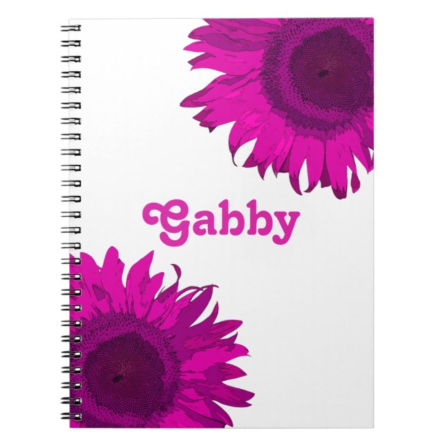 Cuaderno Girasol de arte pop rosa (Frente)