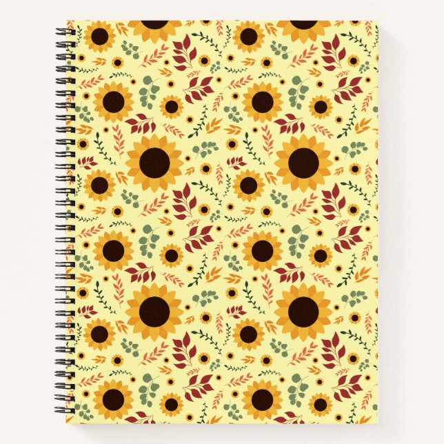 Cuaderno Girasol de Hora Dorada | Profesional 8.5" x 11" (Anverso)