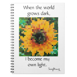 Cuaderno Girasol de píxel radiante