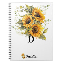 Cuaderno Girasol moderno personalizado