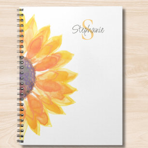 Cuaderno Girasol Monograma Personalizado 