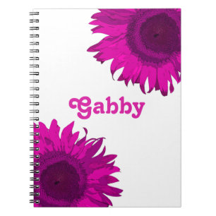 Cuaderno Girasol rosado del arte pop