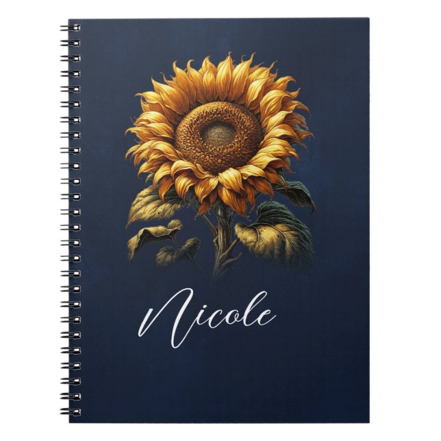 Cuaderno Girasol Rústico Azul (Frente)