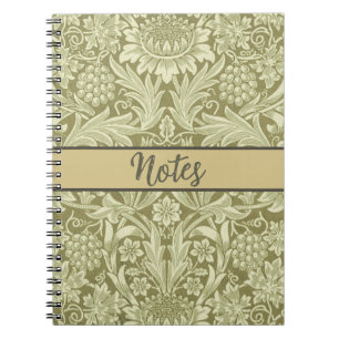 Cuaderno Girasol William Morris Vintage Damask Oliva