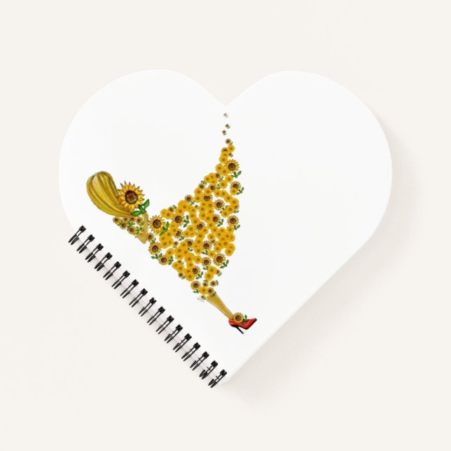 Cuaderno girasol y niña  (Anverso)