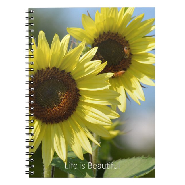 Cuaderno Girasoles Abejas (mi fotografía) (Frente)