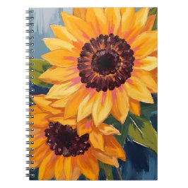 Cuaderno Girasoles Amarillos | Pintura Floral Acuarela