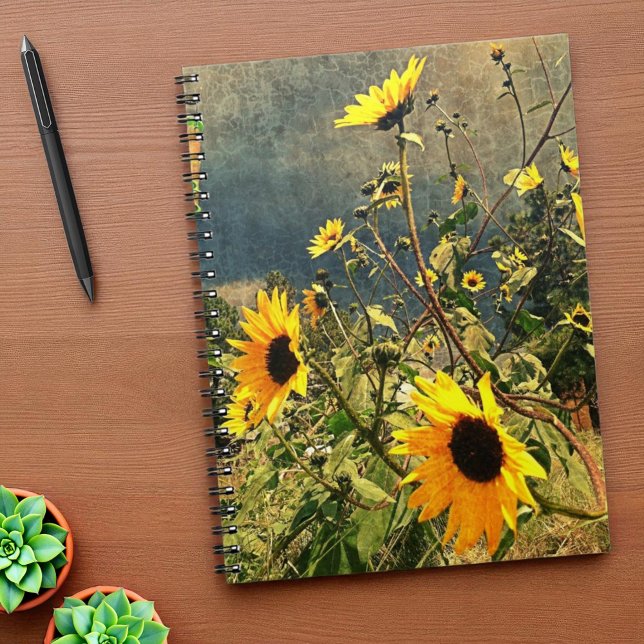Cuaderno Girasoles Antes De Las Nubes De Tormenta (sunflower photo notebook cover)