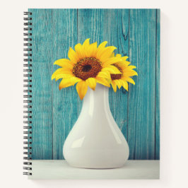 Cuaderno Girasoles en un jarrón  