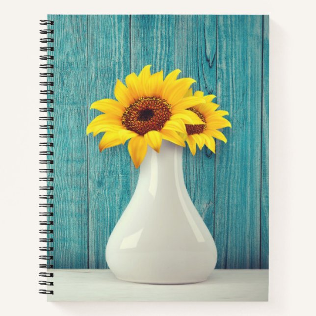 Cuaderno Girasoles en un jarrón   (Anverso)