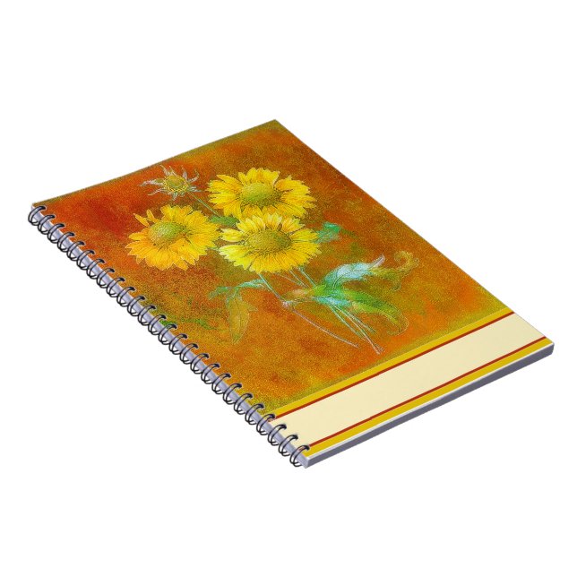 Cuaderno Girasoles pintados suaves (Lado Derecho)