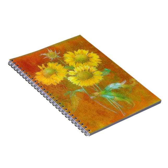 Cuaderno Girasoles pintados suaves (Lado Derecho)