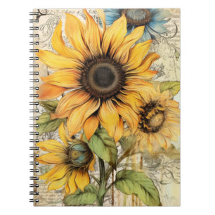 Cuaderno Girasoles vintage. 