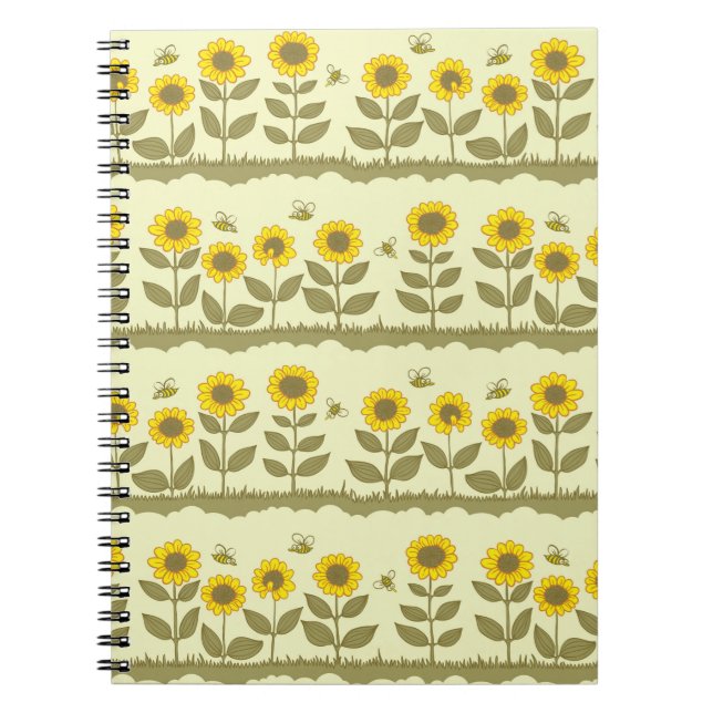 Cuaderno Girasoles y abejas sin fisuras (Frente)