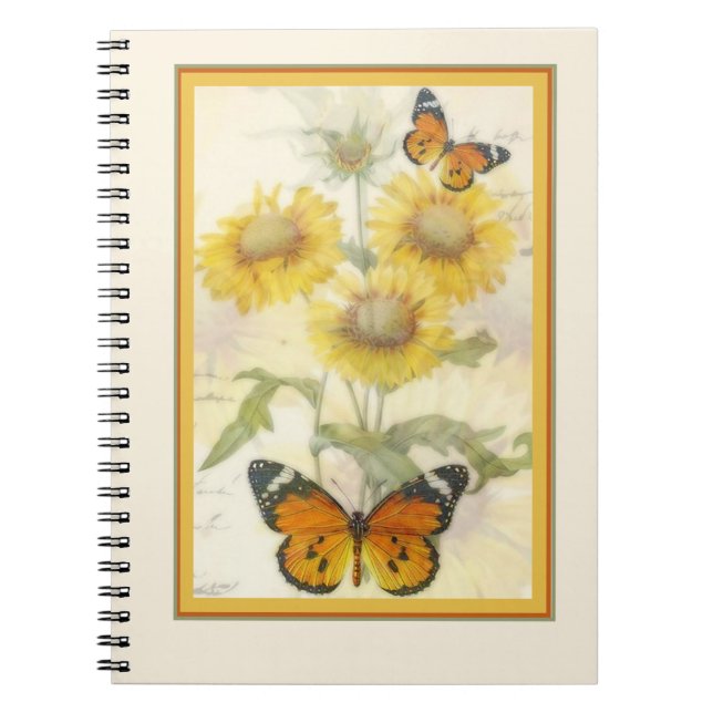 Cuaderno Girasoles y mariposa (Frente)