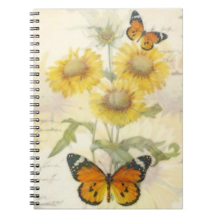 Cuaderno Girasoles y mariposa