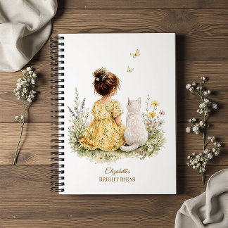 Cuaderno Girl and White Cat