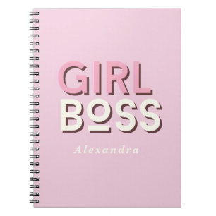 Cuaderno Girl Boss Retro Minimal Pink Notebook