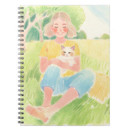 Cuaderno Girl hugging a cat