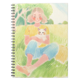 Cuaderno Girl hugging a cat