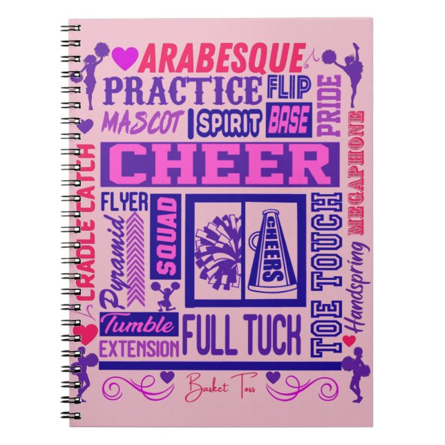 Cuaderno Girls Cheerleading Purple Typography    (Frente)