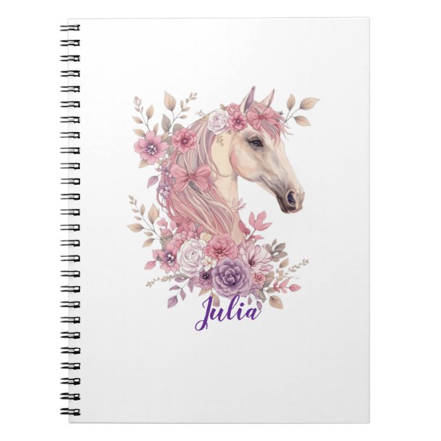 Cuaderno Girls Pretty Ponies Pastel Floral Horse (Frente)