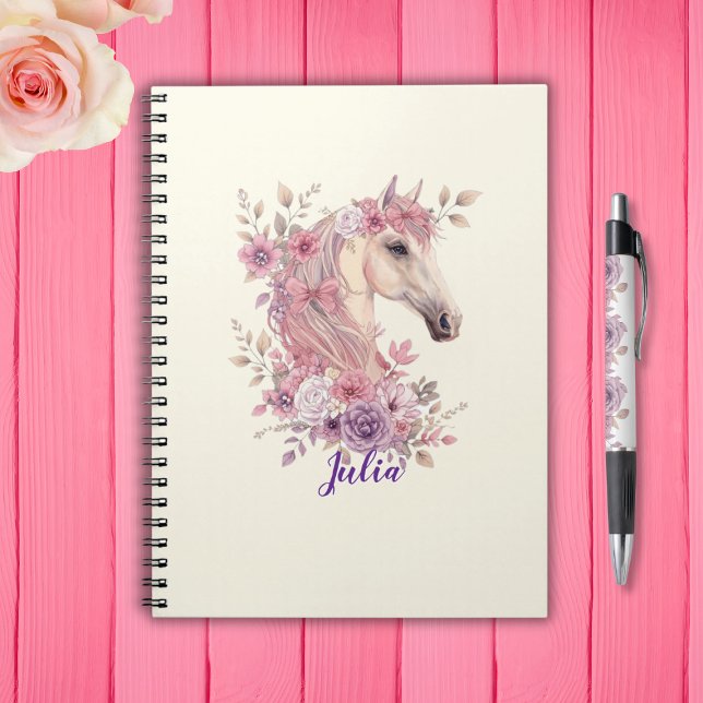 Cuaderno Girls Pretty Ponies Pastel Floral Horse (Subido por el creador)