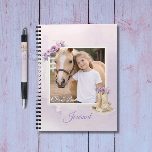 Cuaderno Girls Purple Floral Horse (Subido por el creador)