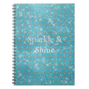 Cuaderno Girly Aqua Blue Glitzy Sparkle
