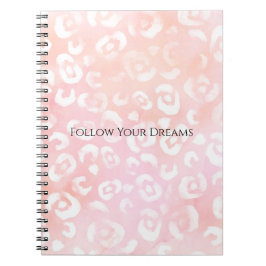 Cuaderno Girly Blush Pink White Leopard Animal