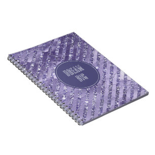 Cuaderno Girly Glam Purple Purpurina Stripes