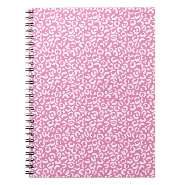 Cuaderno Girly Glam White Pink Leopard Print (Frente)