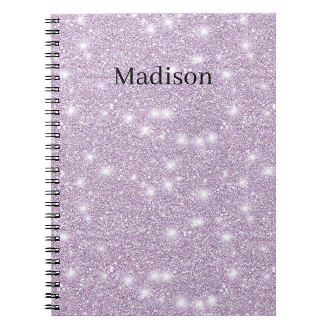 Cuaderno Girly Lavender Faux Glitter Sparkle (Frente)