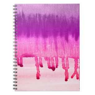 Cuaderno Girly Magenta Morado Acuarela Ombre