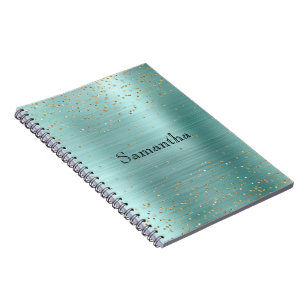 Cuaderno Girly Mint Glam Gold Sparkle Purple Confetti