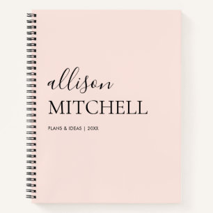 Cuaderno Girly Monograma caligrafía Rubor Pink