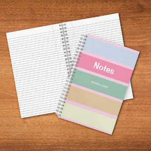 Cuaderno Girly Pastel Monogrammed Full Name Notes