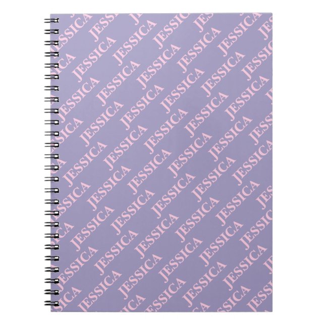 Cuaderno Girly Pink & Purple Name Feminine Office (Frente)