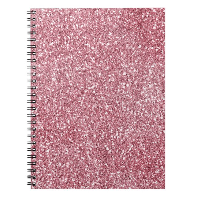Cuaderno Girly Pink Rose Purpurina Sparkle (Frente)