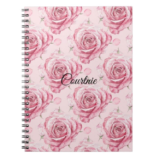 Cuaderno Girly Pink Roses Floral (Frente)