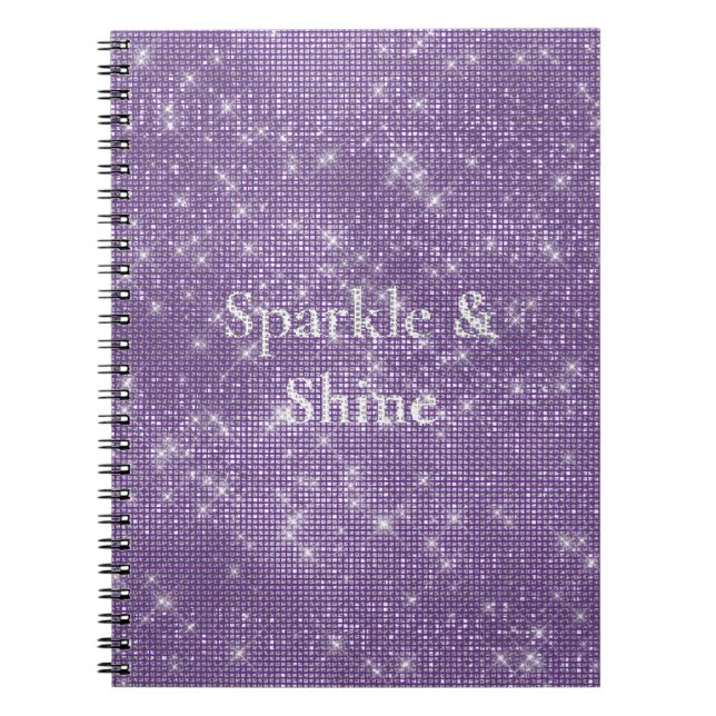 Cuaderno Girly Purple Glitzy Sparkle (Frente)