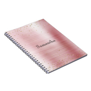 Cuaderno Girly Rubor Pink Glam Gold Sparkle Confetti