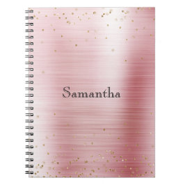 Cuaderno Girly Rubor Pink Glam Gold Sparkle Confetti