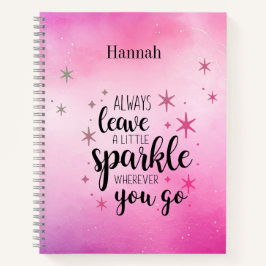 Cuaderno Girly Sparkle Pink Watercolor