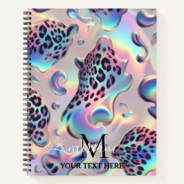 Cuaderno Girly Trendy Opal Leopard Print Monogram