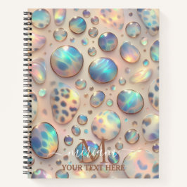 Cuaderno Girly Trendy Opal Leopard Print Monogram Softcover